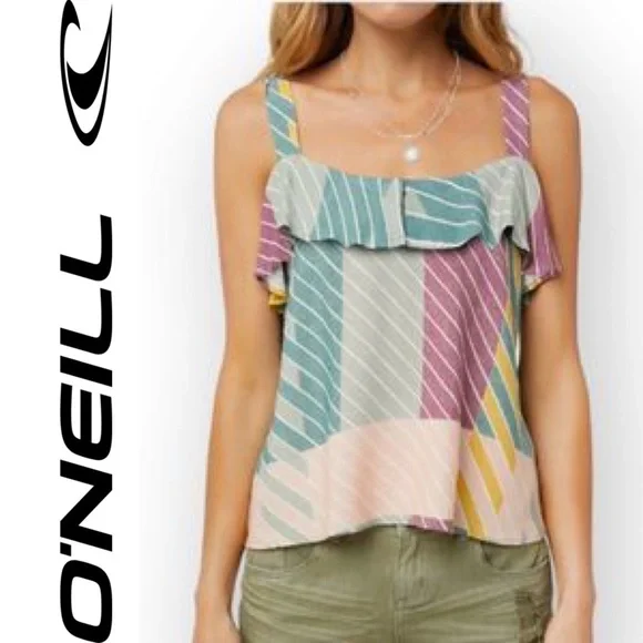 🔥SOLD🔥 O’NEILL NWOT Striped Tank Top with Adjustable Straps Size Small - Picture 2 of 9